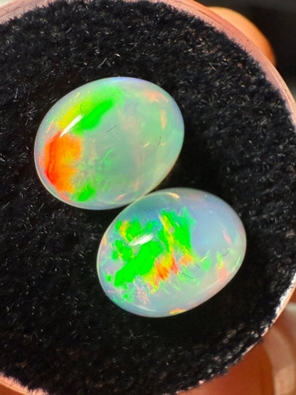 Welo Opal Cabochon Pair: 3.5 ct– 10x8x5mm