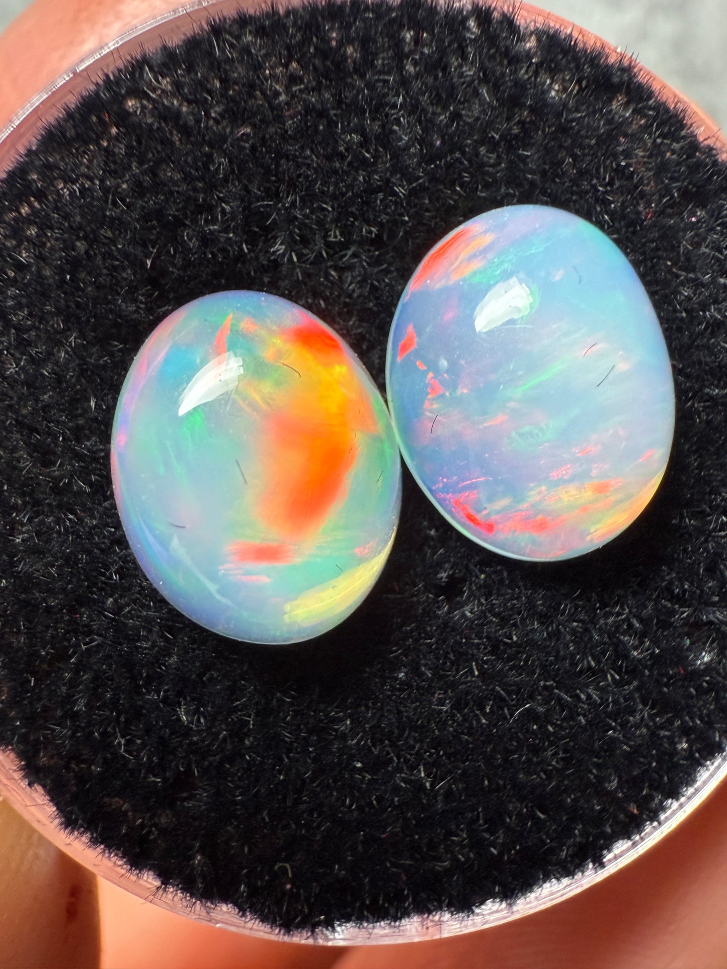 Welo Opal Cabochon Pair: 3.5 ct– 10x8x5mm