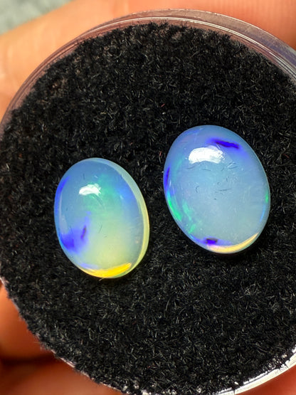 Welo Opal Cabochon Pair: 2.64 ct– 9x7x4mm