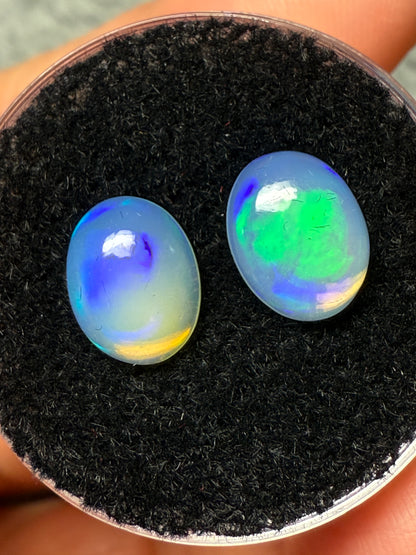 Welo Opal Cabochon Pair: 2.64 ct– 9x7x4mm