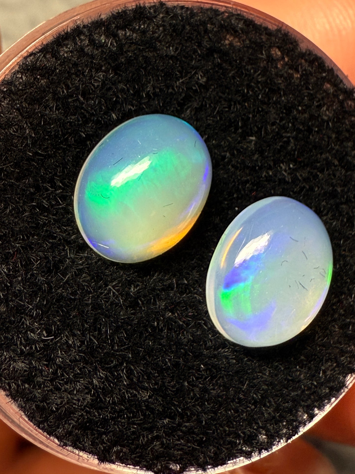 Welo Opal Cabochon Pair: 2.64 ct– 9x7x4mm