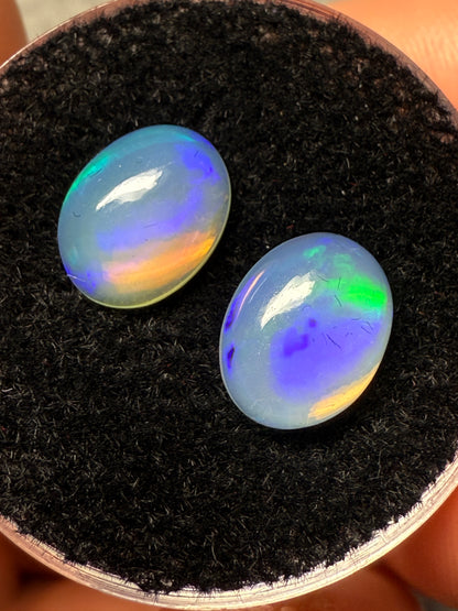 Welo Opal Cabochon Pair: 2.64 ct– 9x7x4mm