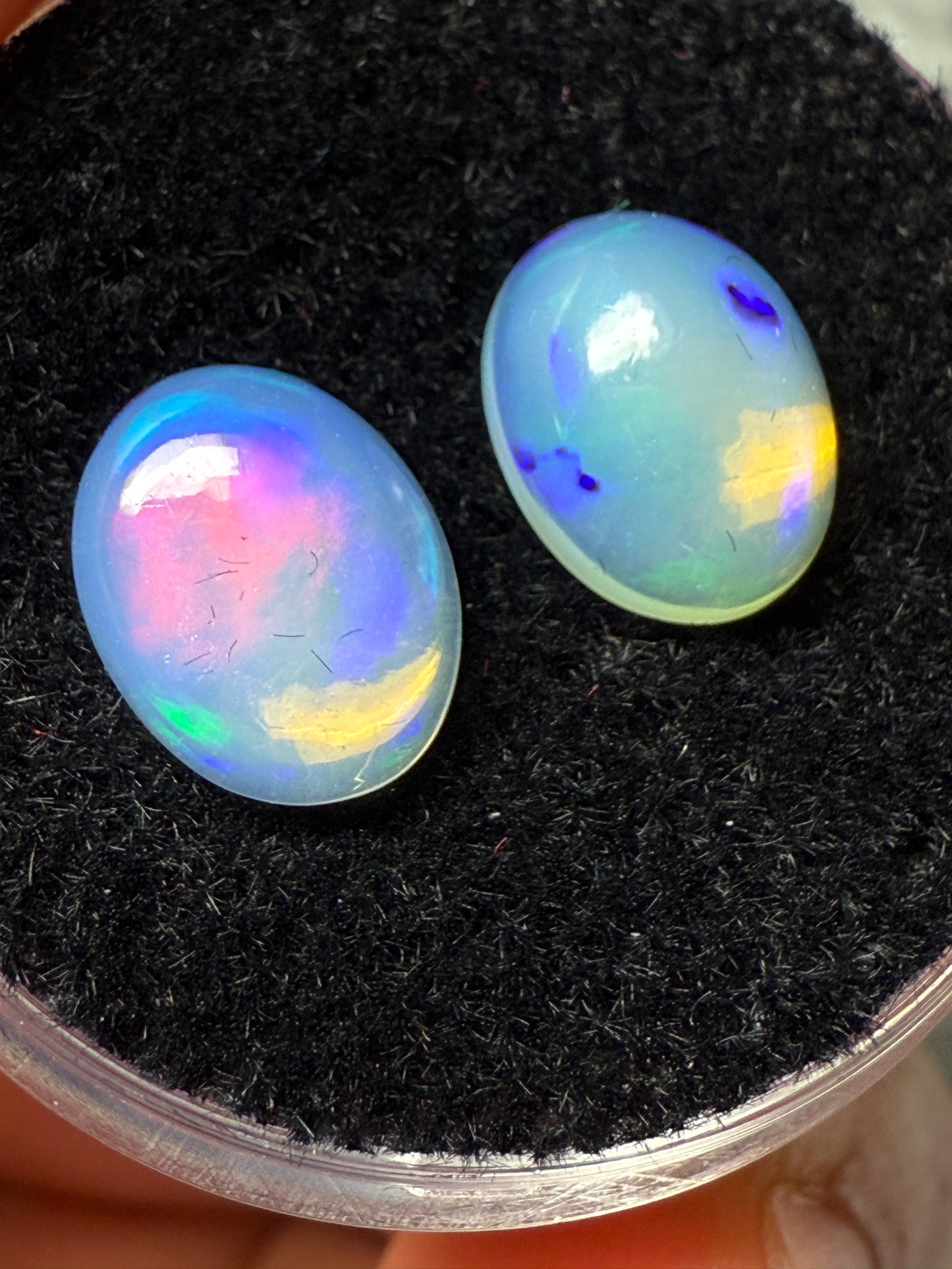 Welo Opal Cabochon Pair: 2.64 ct– 9x7x4mm
