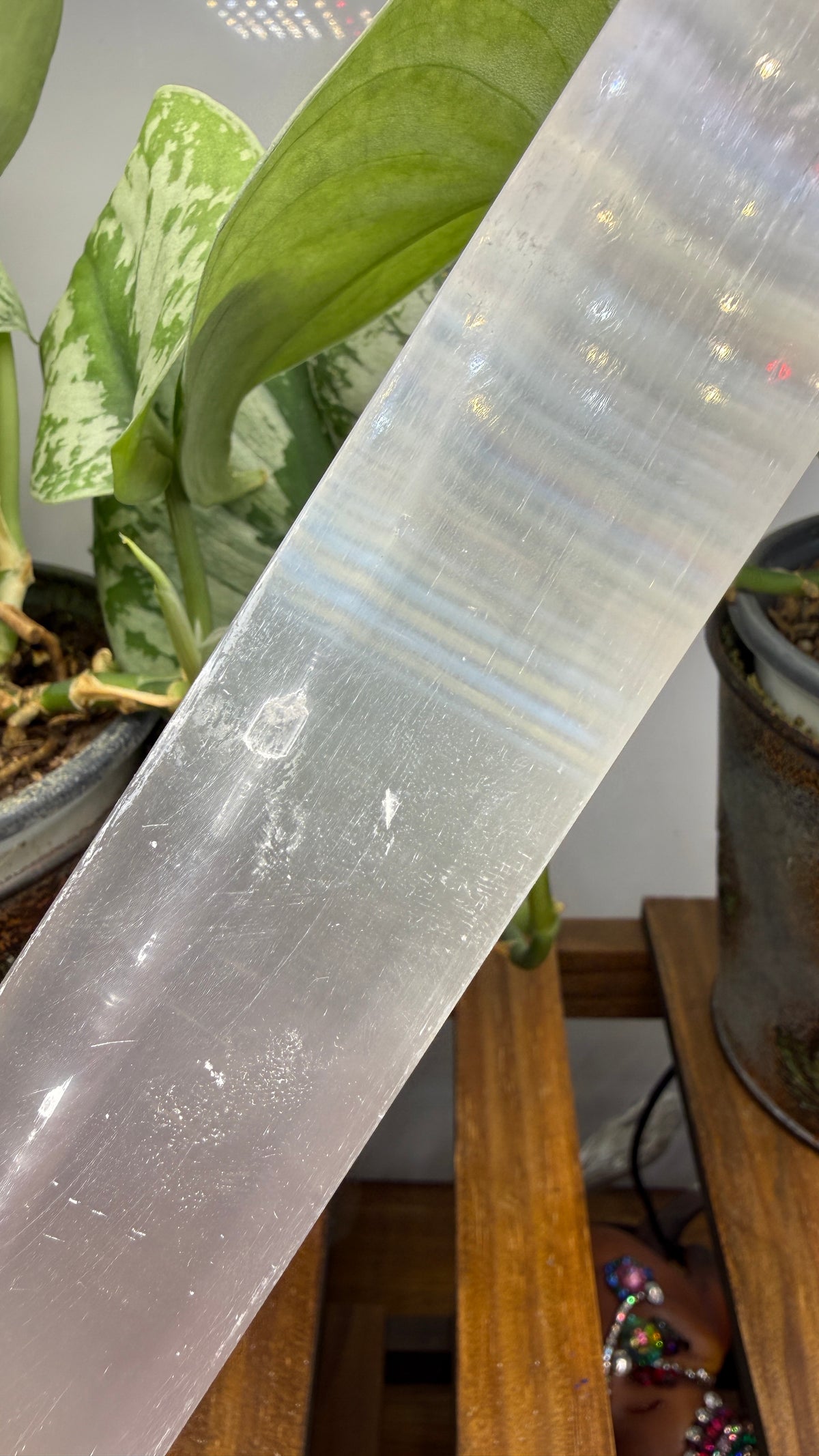 Satin Spar Selenite Charging Plate- 7.75" inches