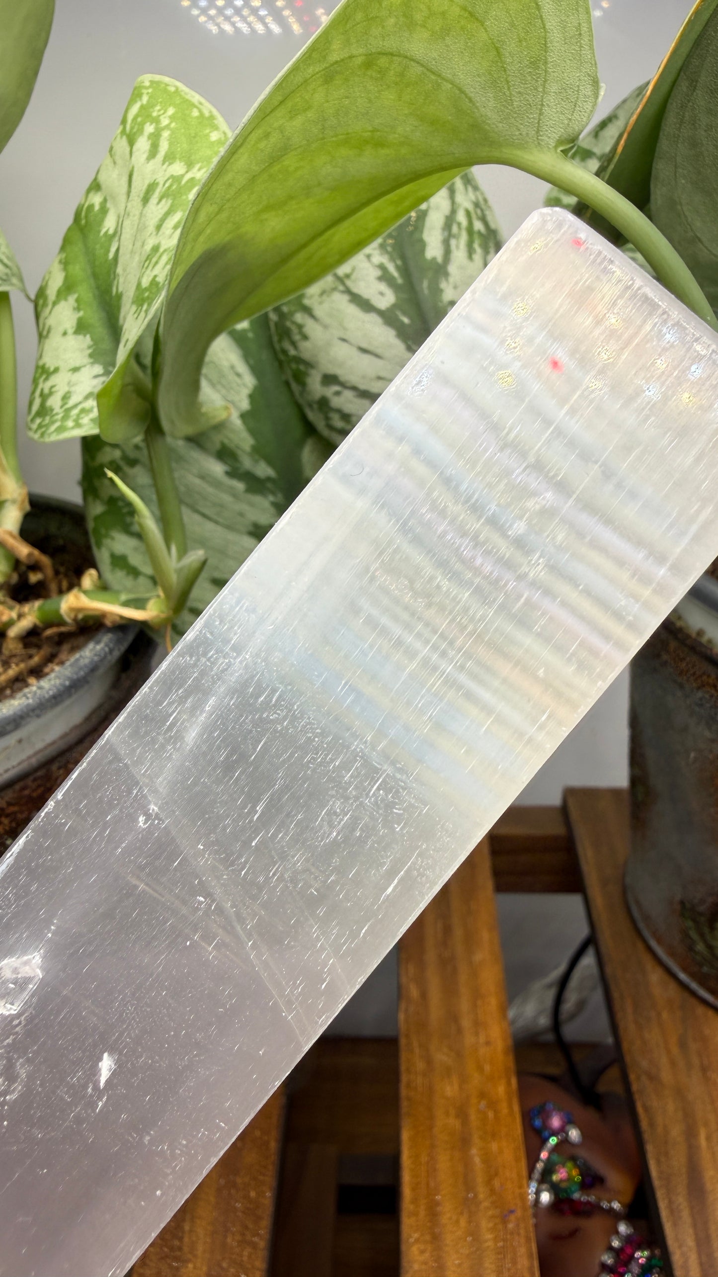 Satin Spar Selenite Charging Plate- 7.75" inches