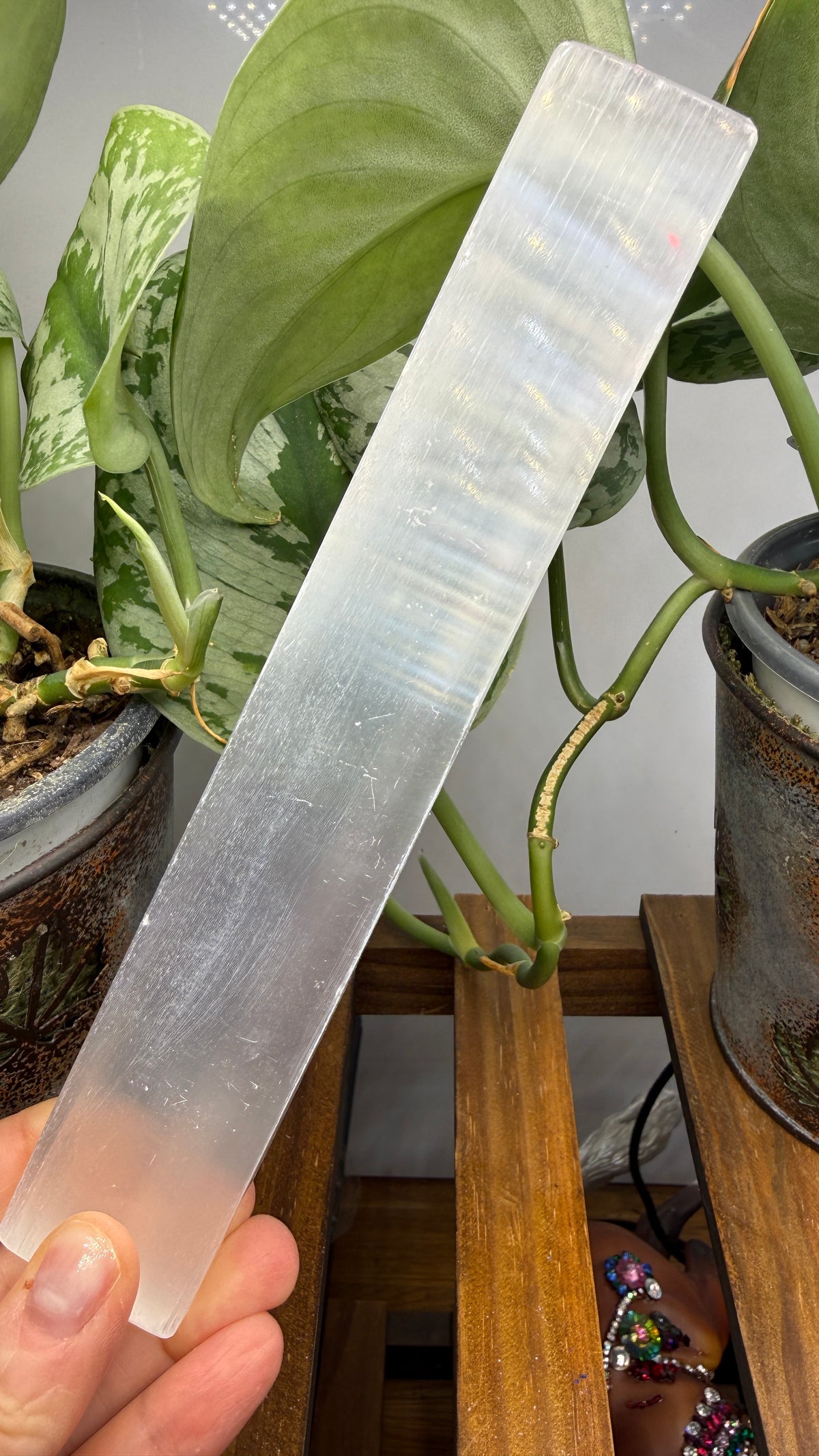 Satin Spar Selenite Charging Plate- 7.75" inches