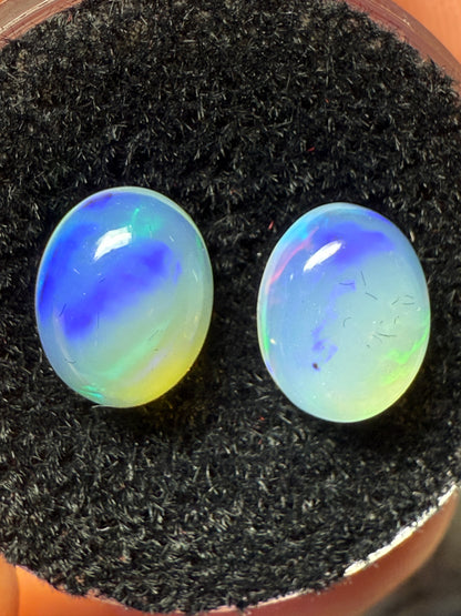 Welo Opal Cabochon Pair: 2.64 ct– 9x7x4mm
