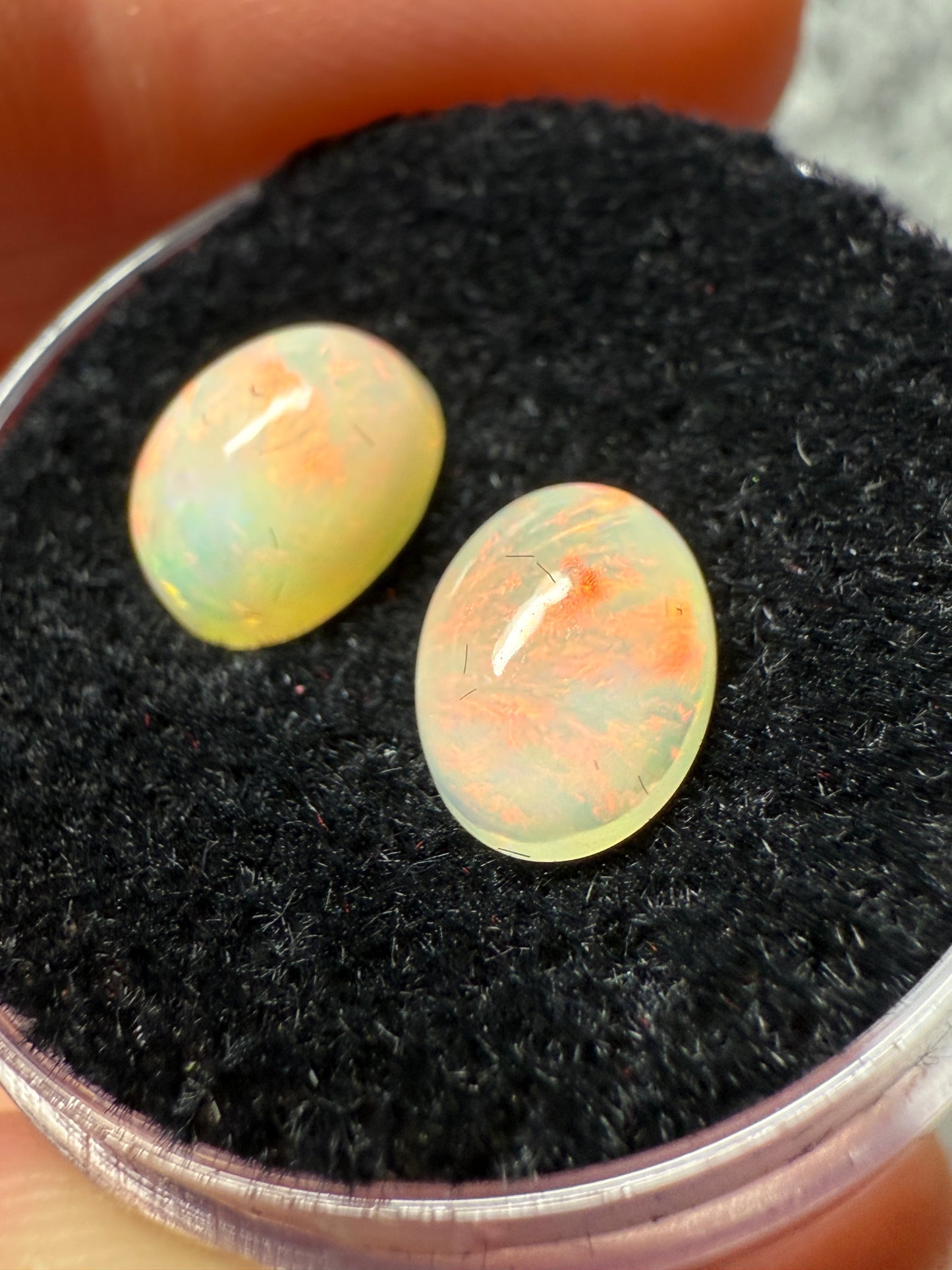 Welo Opal Cabochon Pair: 2.00 ct– 8x6x4mm