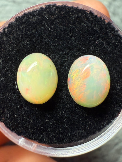 Welo Opal Cabochon Pair: 3.05 ct– 9x7x5mm