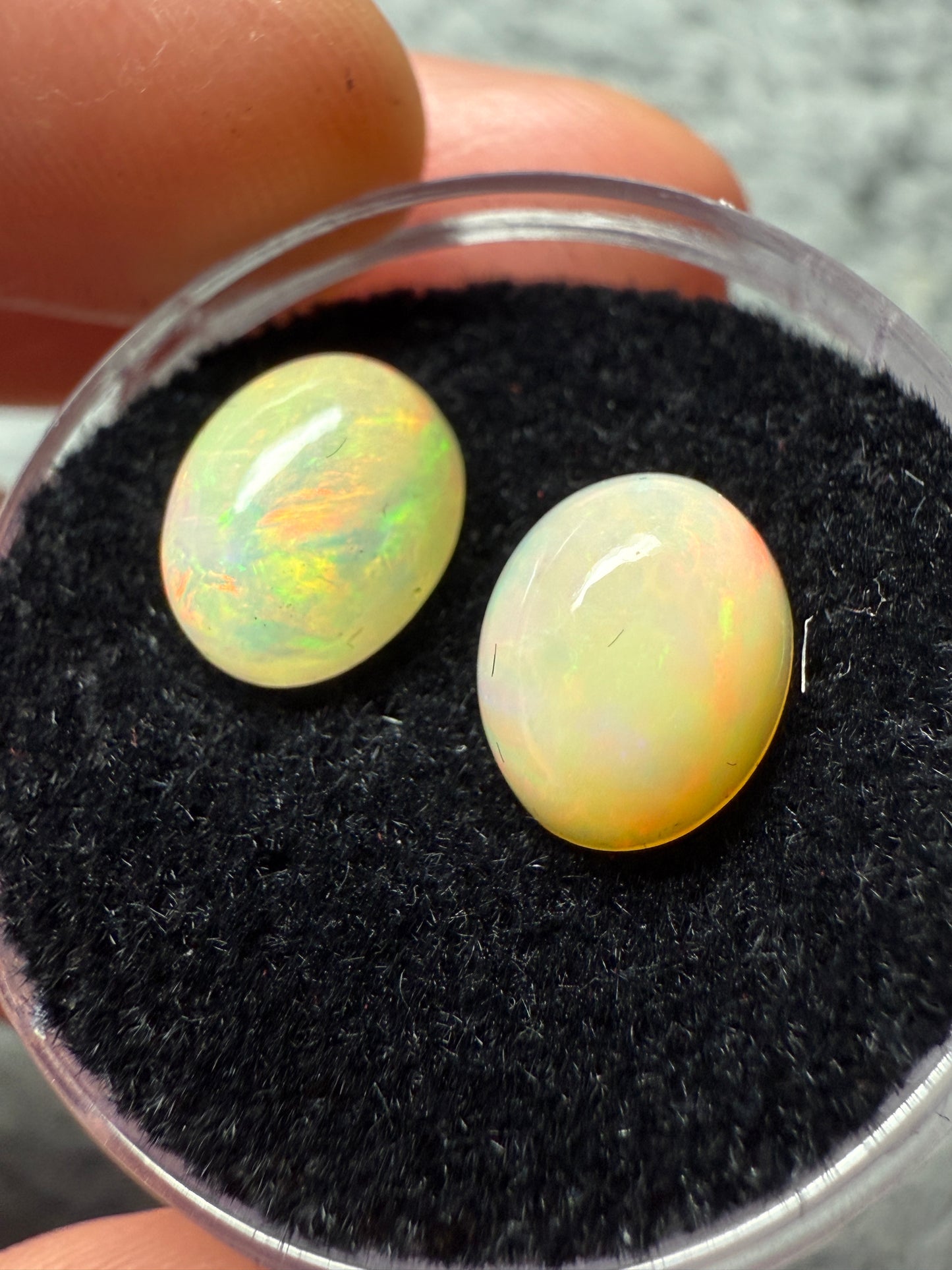 Welo Opal Cabochon Pair: 3.05 ct– 9x7x5mm