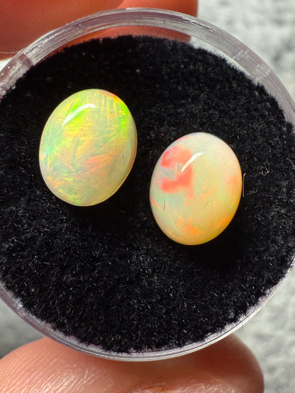 Welo Opal Cabochon Pair: 3.05 ct– 9x7x5mm