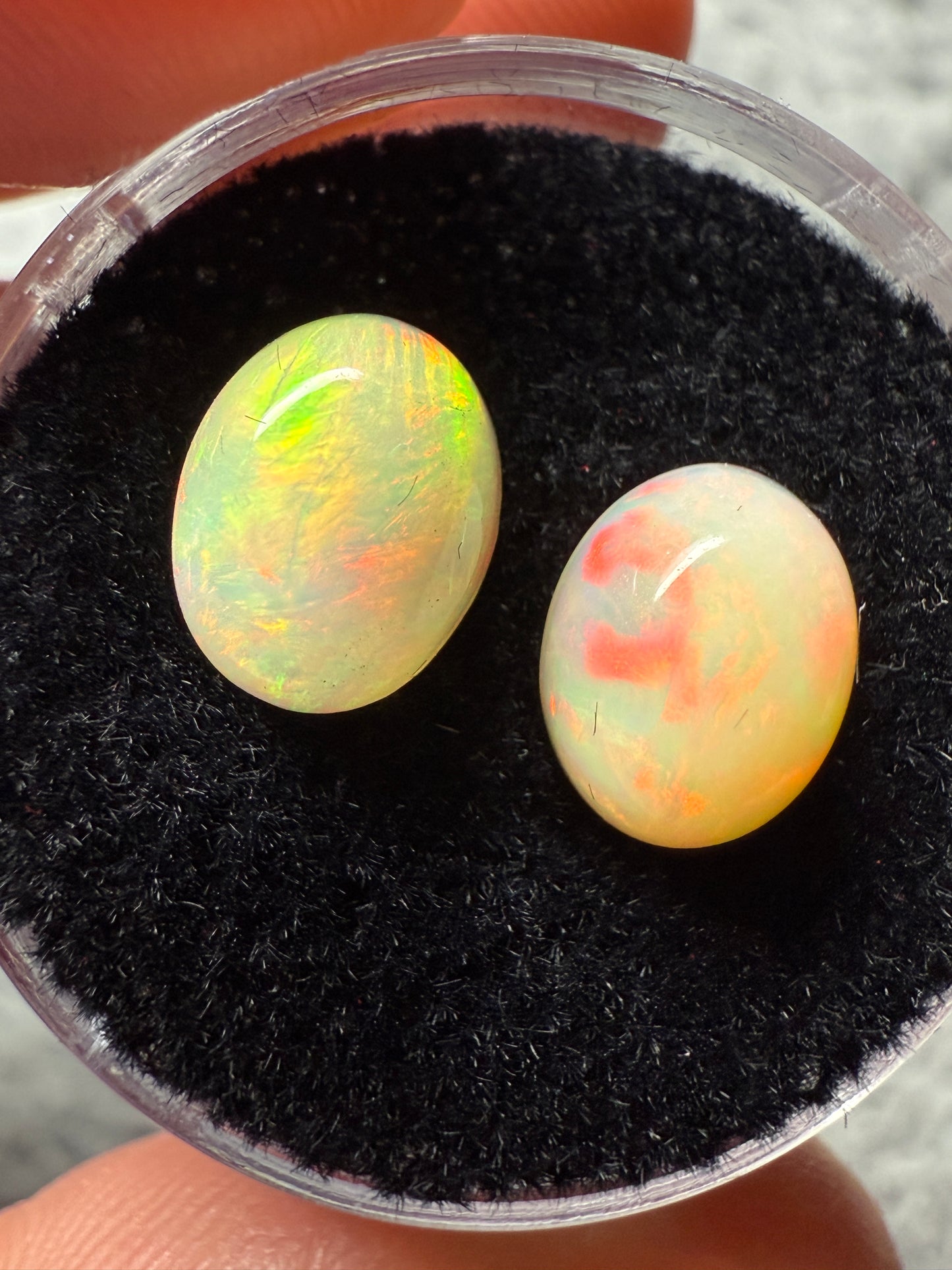 Welo Opal Cabochon Pair: 3.05 ct– 9x7x5mm