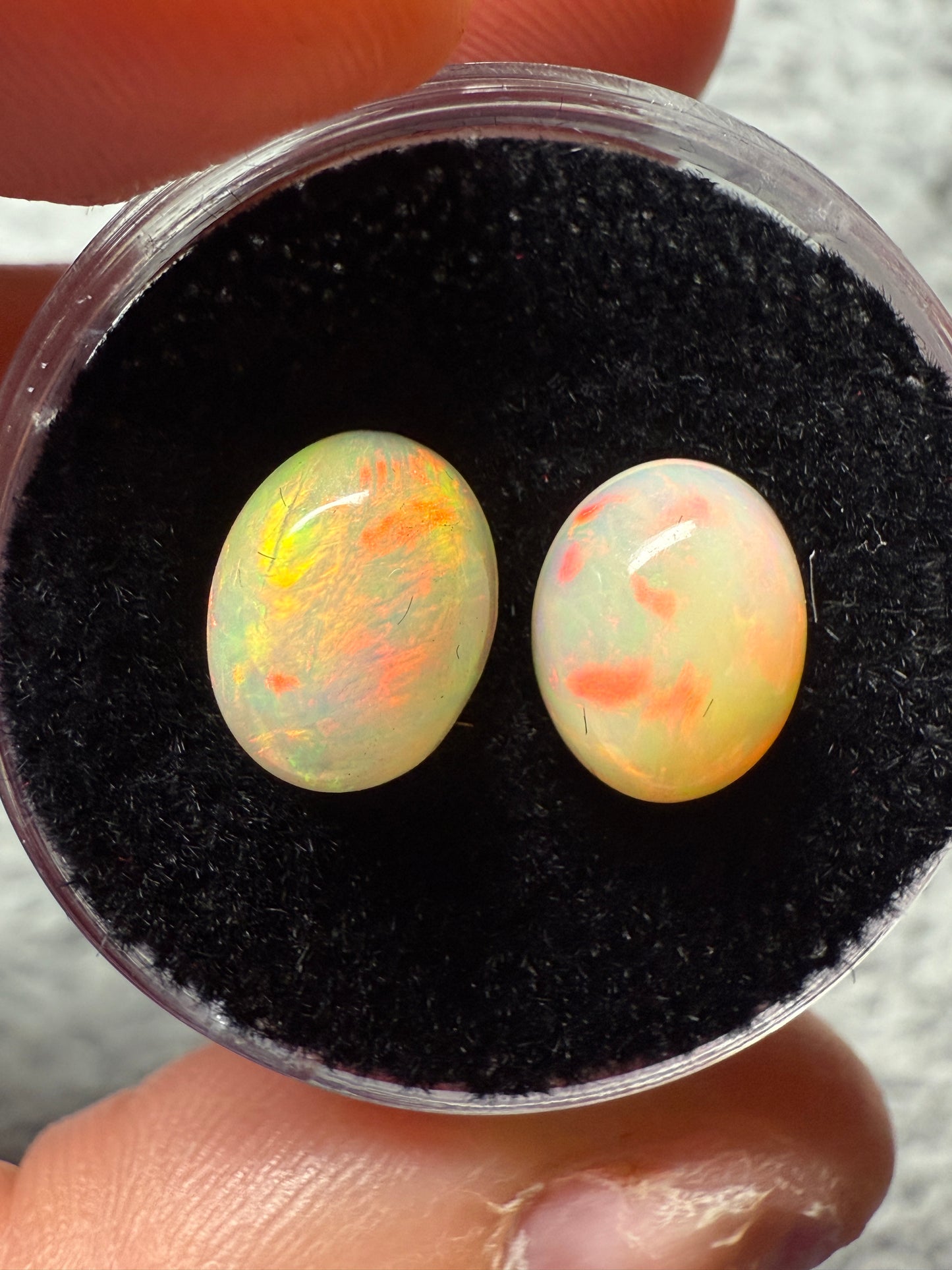 Welo Opal Cabochon Pair: 3.05 ct– 9x7x5mm