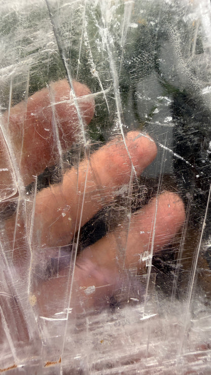 Natural Raw Selenite Plate- 4 inches wide- Super clear high quality slab