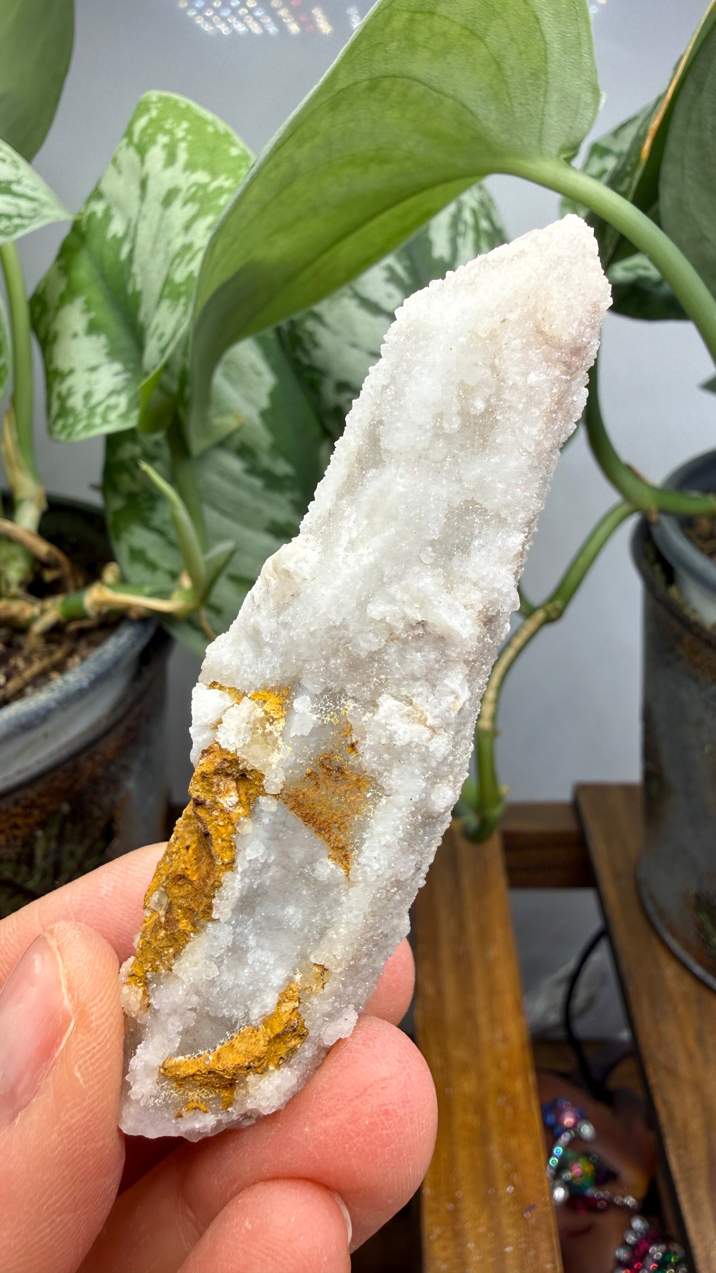 Witch’s Finger Druzy Quartz (White Cactus Quartz)- Boekenhouthoek, South Africa