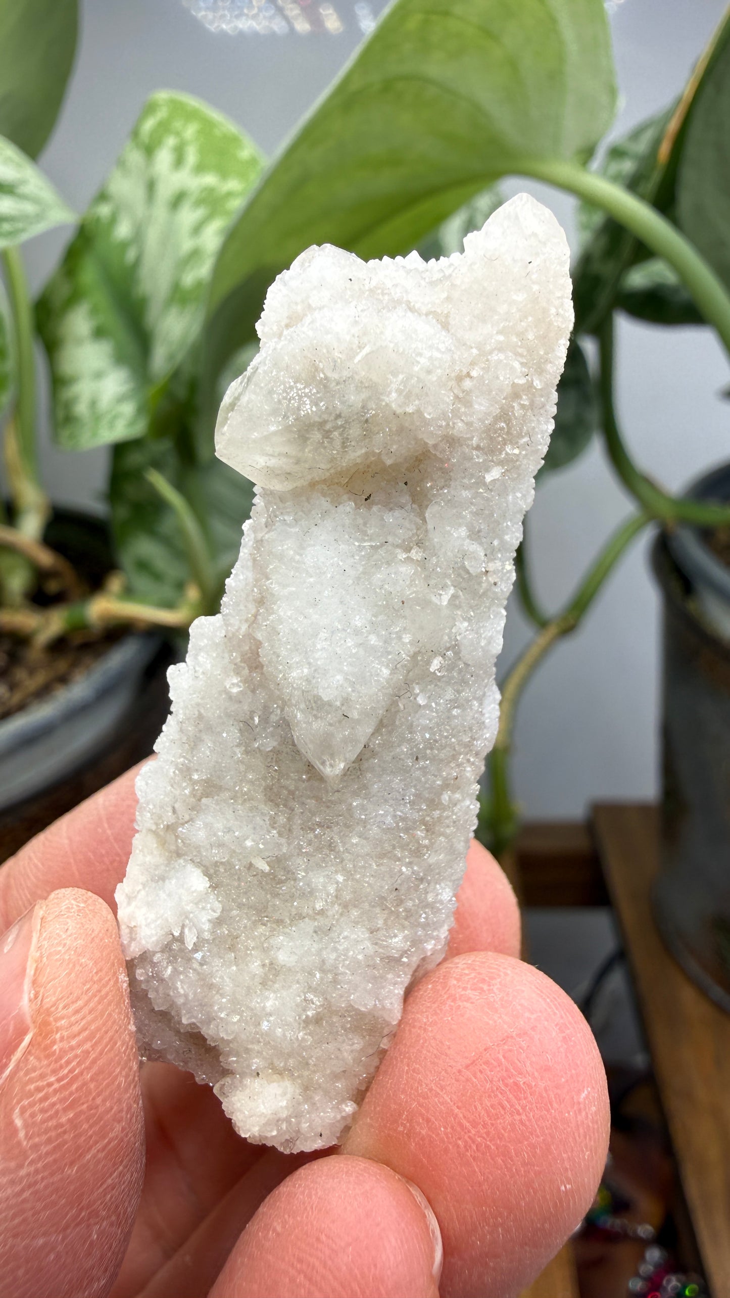 Witch’s Finger Druzy Quartz (White Cactus Quartz)- Boekenhouthoek, South Africa