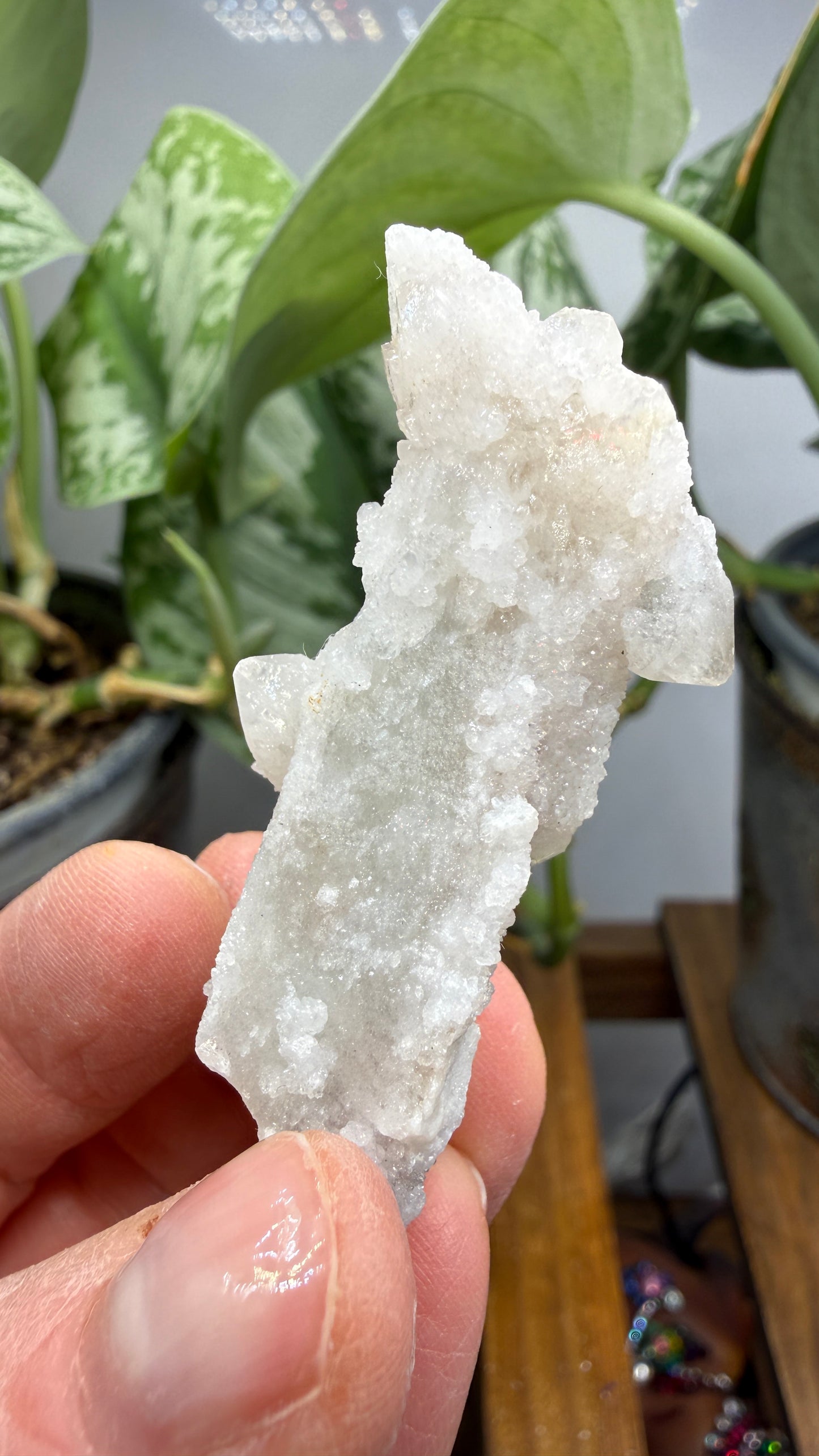 Witch’s Finger Druzy Quartz (White Cactus Quartz)- Boekenhouthoek, South Africa
