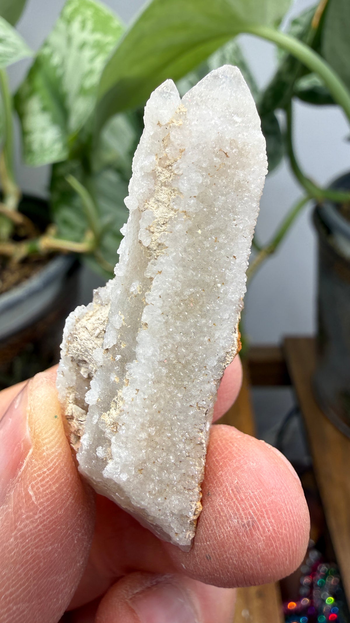 Witch’s Finger Druzy Quartz (White Cactus Quartz)- Boekenhouthoek, South Africa
