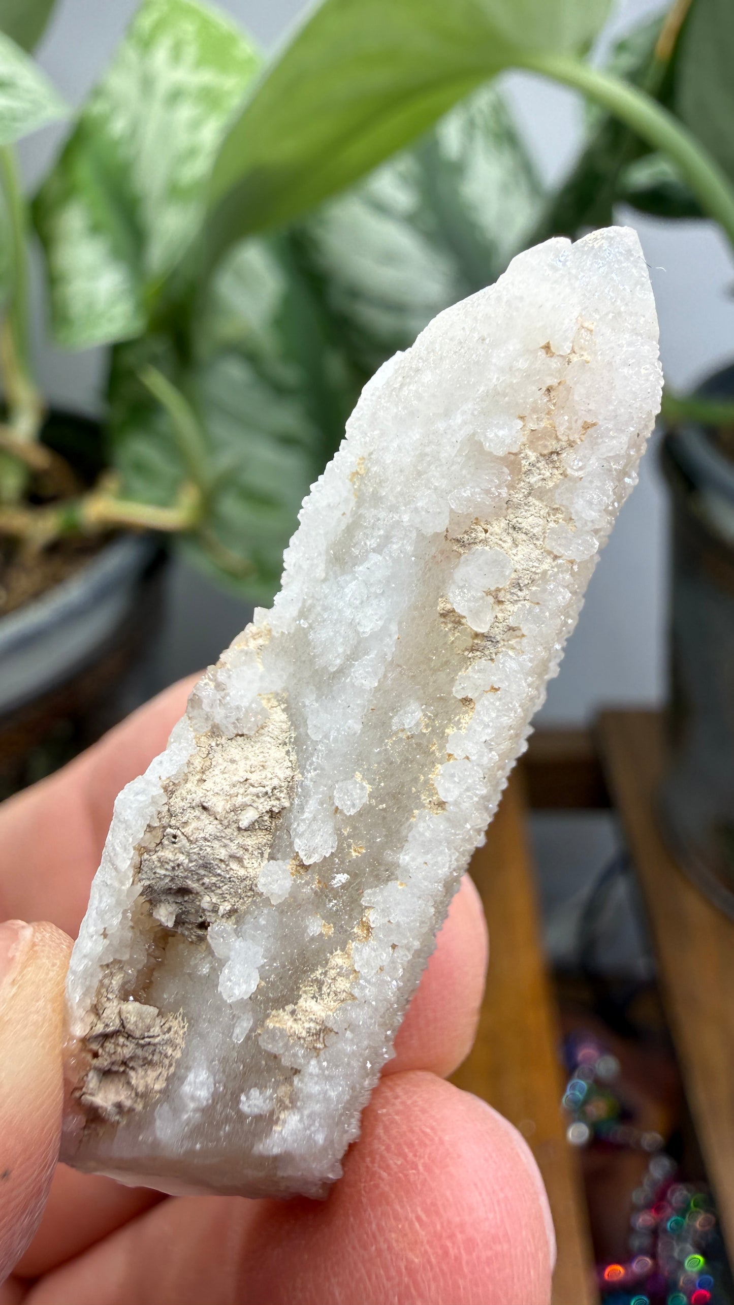Witch’s Finger Druzy Quartz (White Cactus Quartz)- Boekenhouthoek, South Africa