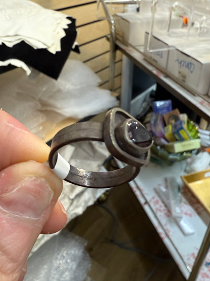 Garnet Ring- Sterling Size 9.5