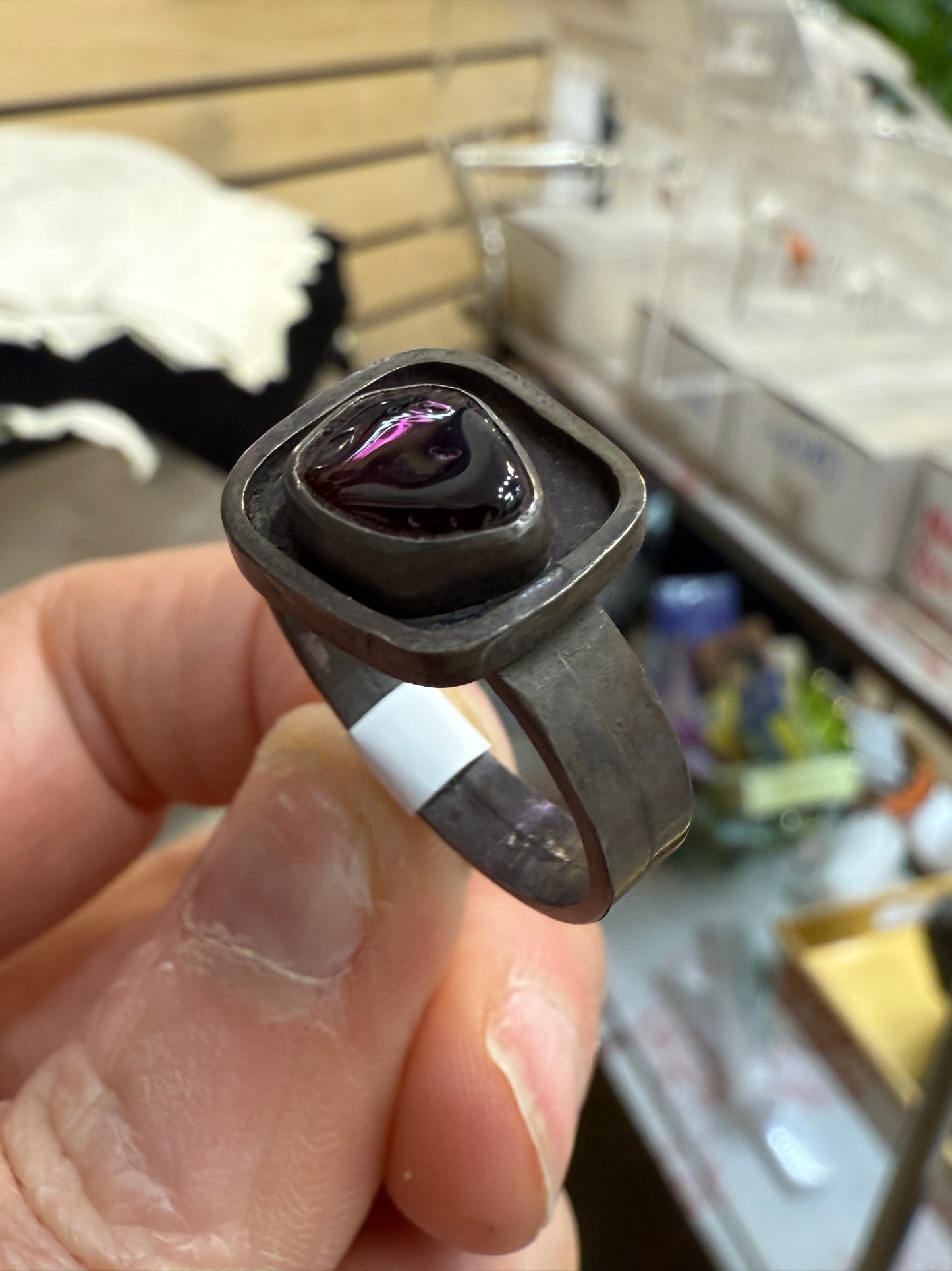 Garnet Ring- Sterling Size 9.5