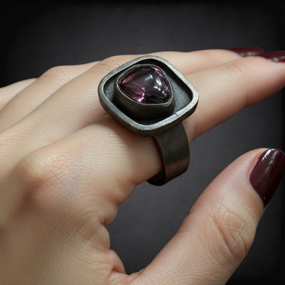 Garnet Ring- Sterling Size 9.5