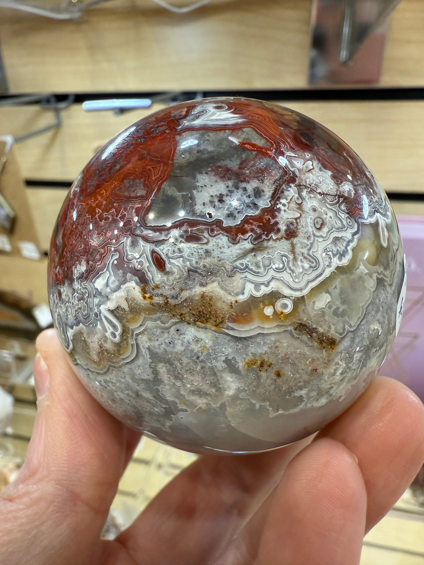 Lace Agate Sphere- 6.1 cm
