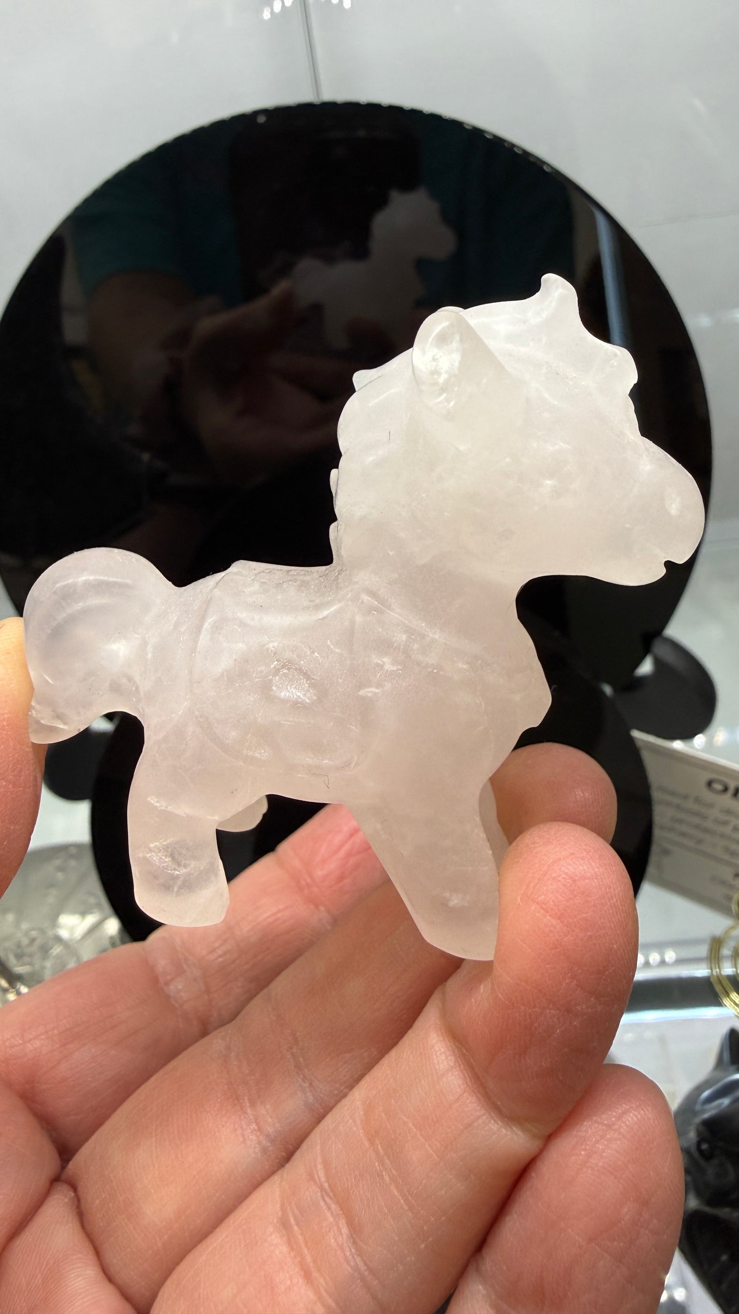 Rose Quartz Horse Crystal Carving- 2.3 inches
