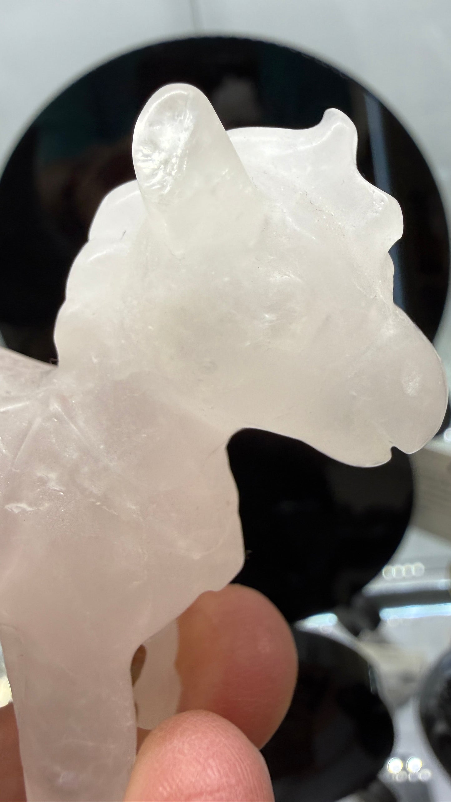 Rose Quartz Horse Crystal Carving- 2.3 inches