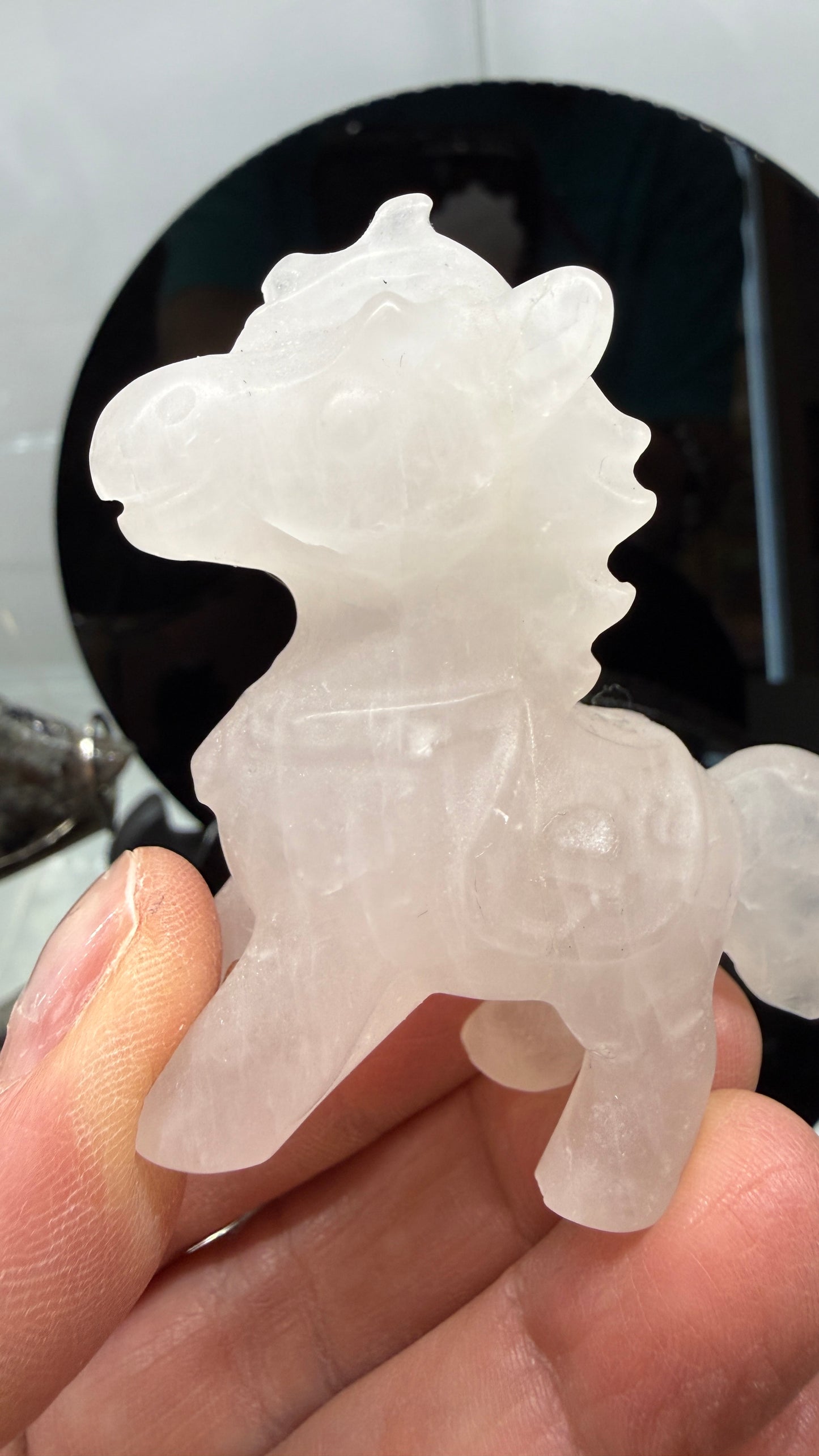 Rose Quartz Horse Crystal Carving- 2.3 inches