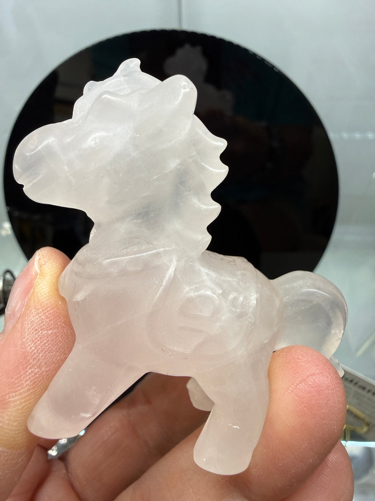 Rose Quartz Horse Crystal Carving- 2.5 inches