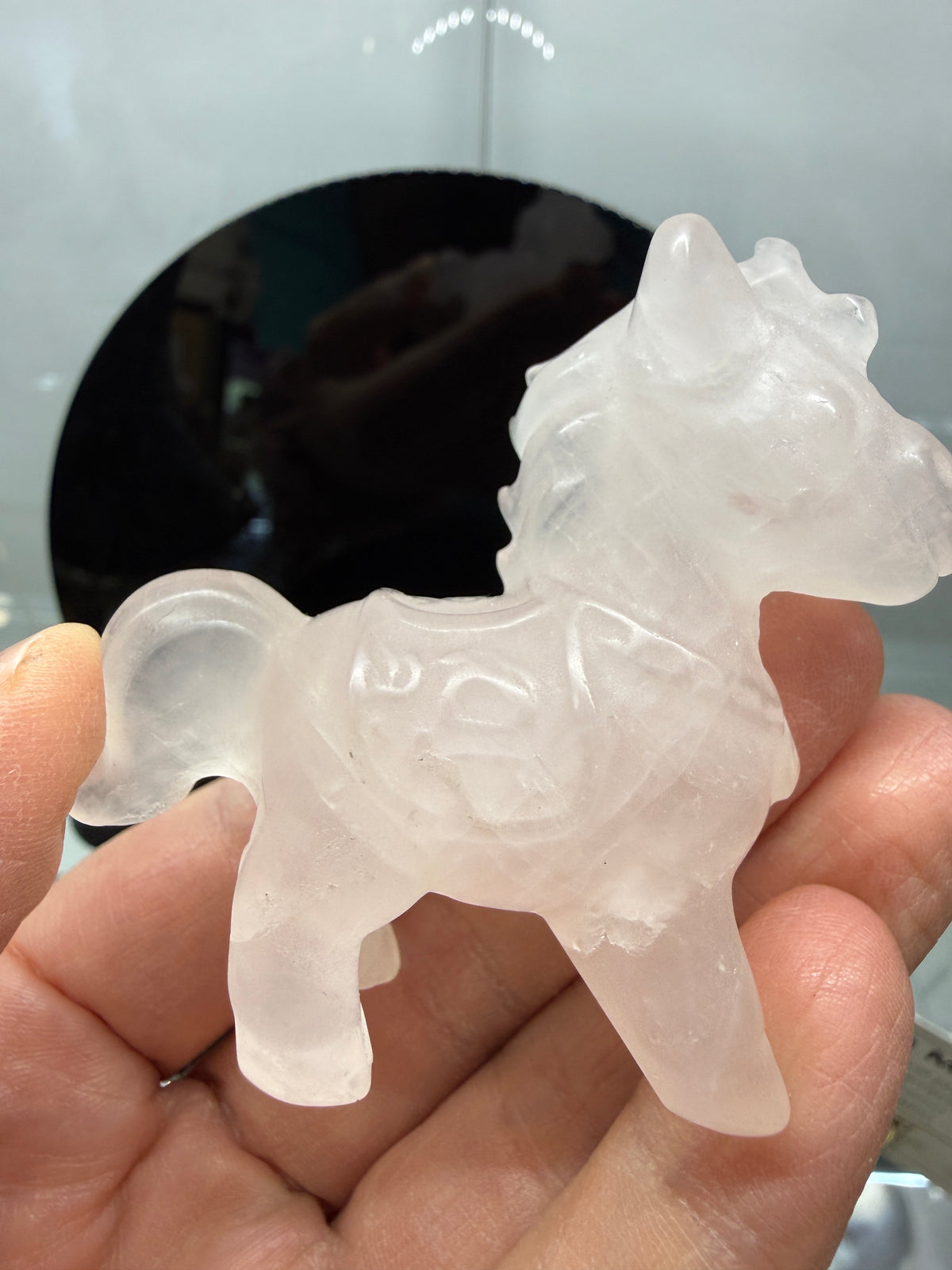 Rose Quartz Horse Crystal Carving- 2.5 inches