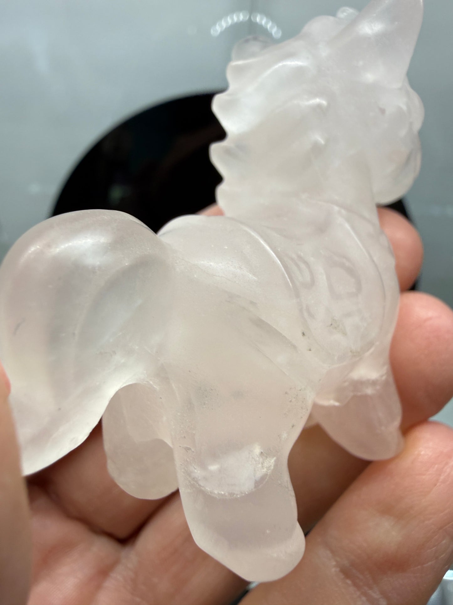 Rose Quartz Horse Crystal Carving- 2.5 inches