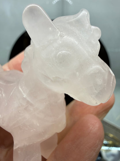 Rose Quartz Horse Crystal Carving- 2.5 inches