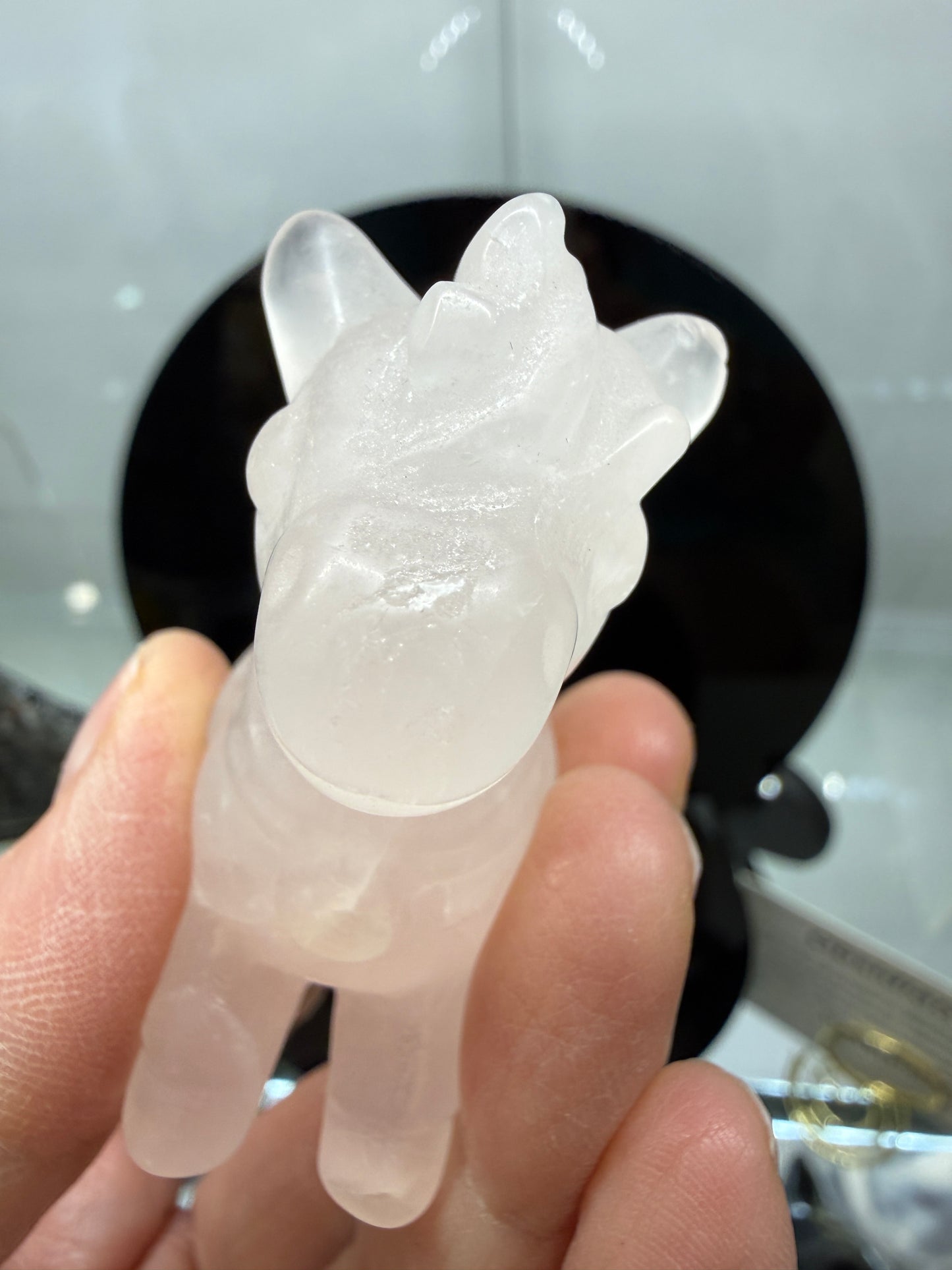 Rose Quartz Horse Crystal Carving- 2.5 inches