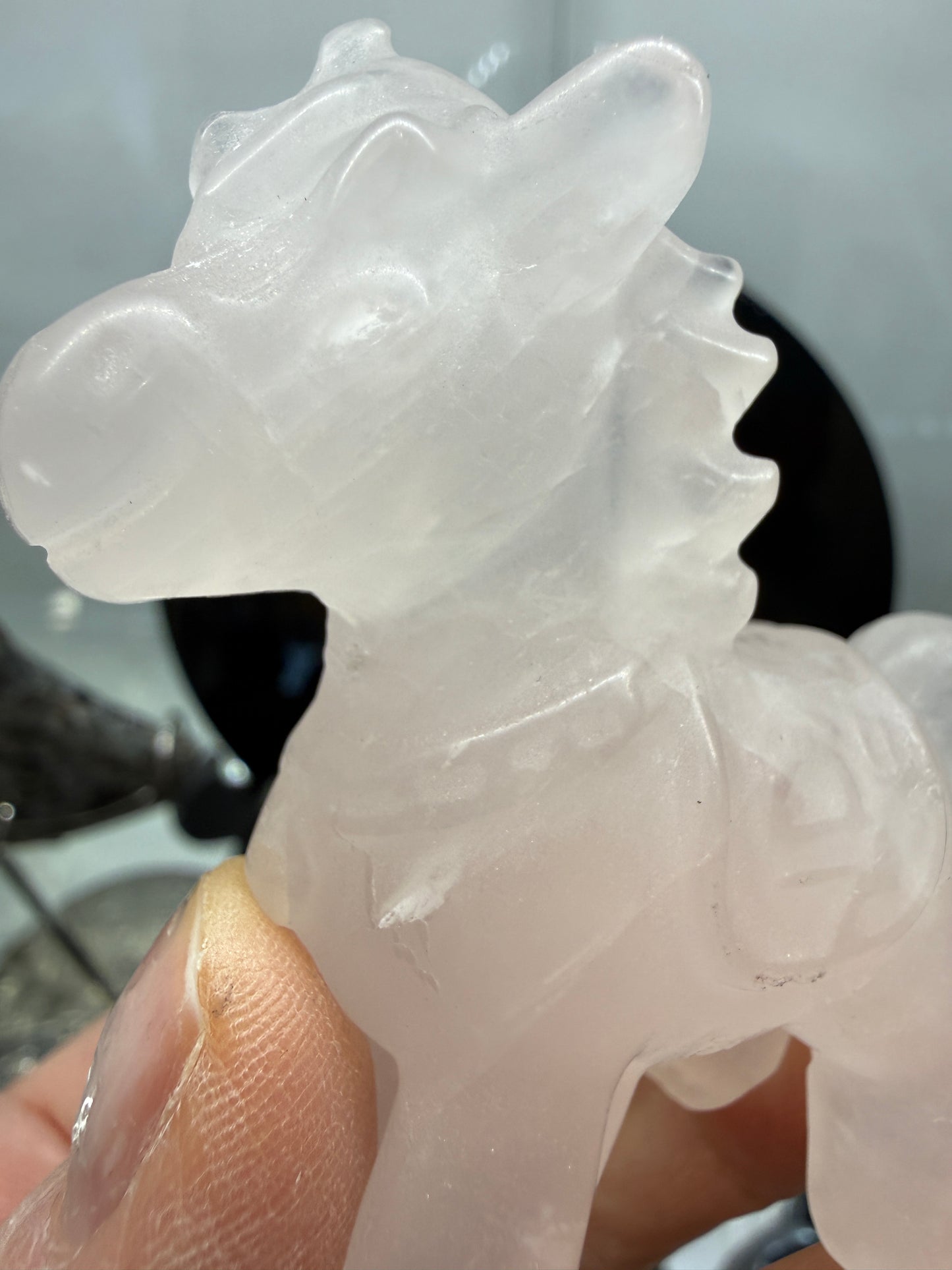Rose Quartz Horse Crystal Carving- 2.5 inches