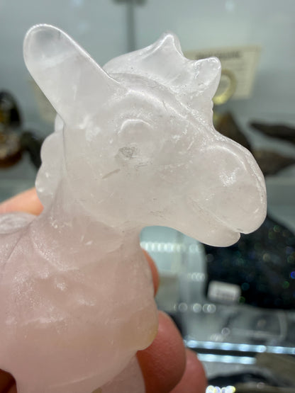 Rose Quartz Horse Crystal Carving- 2.3 inches