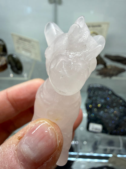 Rose Quartz Horse Crystal Carving- 2.3 inches