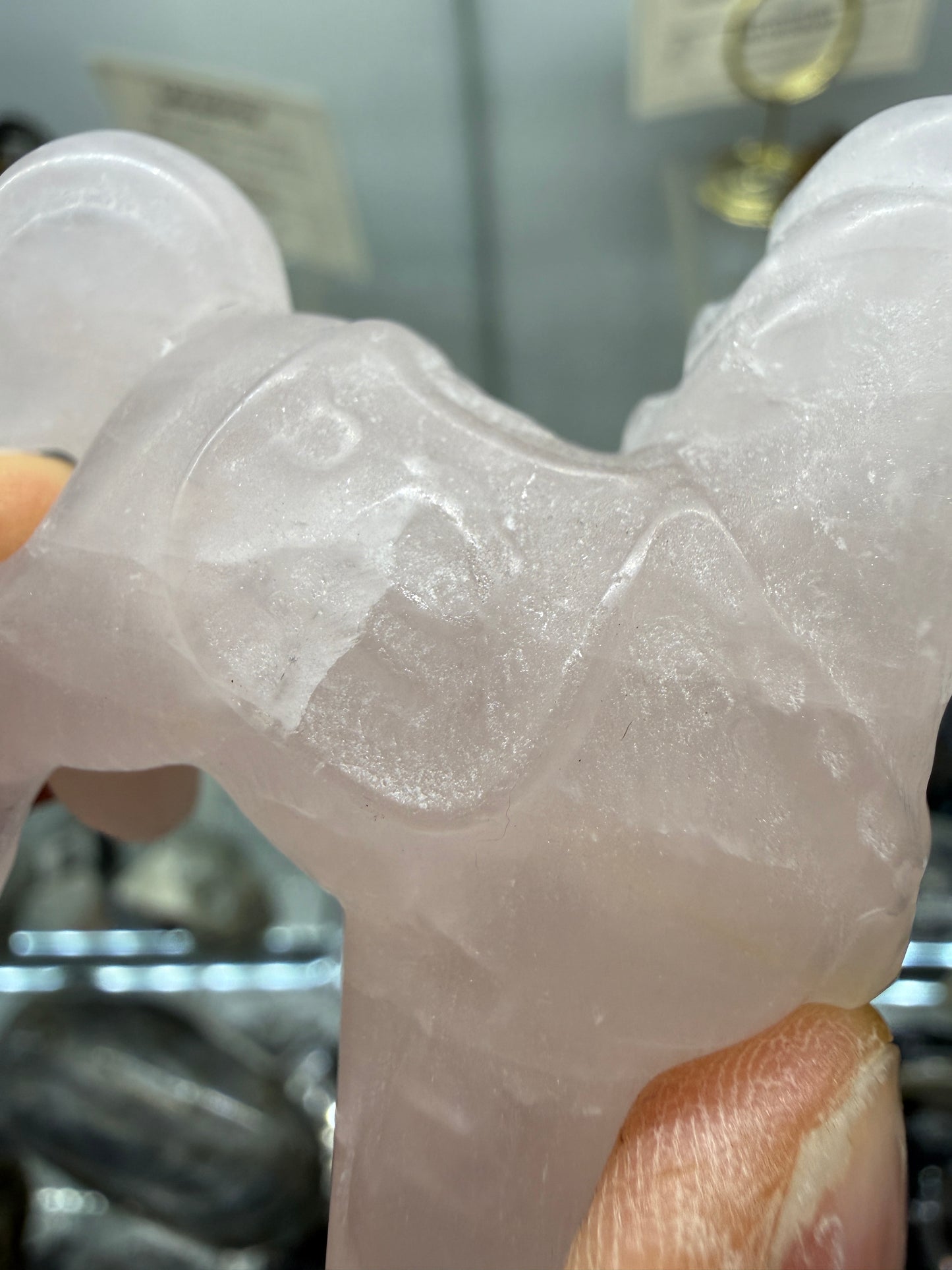Rose Quartz Horse Crystal Carving- 2.3 inches
