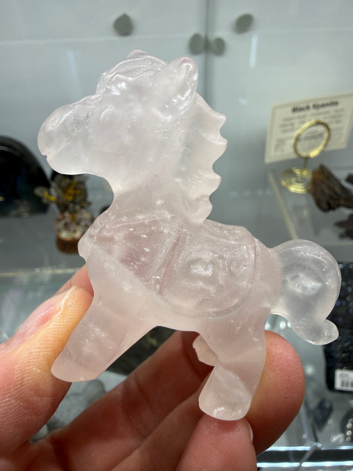 Rose Quartz Horse Crystal Carving- 2.5 inches