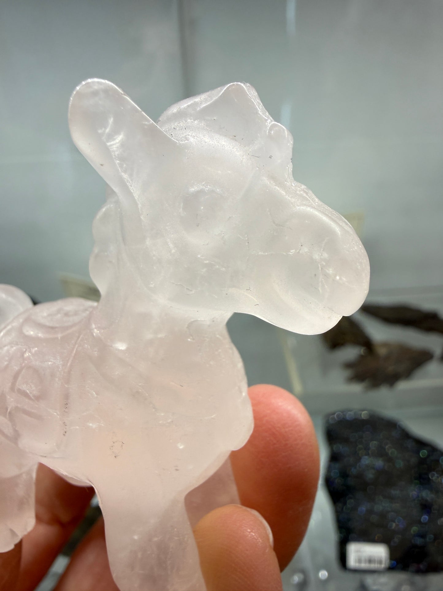 Rose Quartz Horse Crystal Carving- 2.5 inches