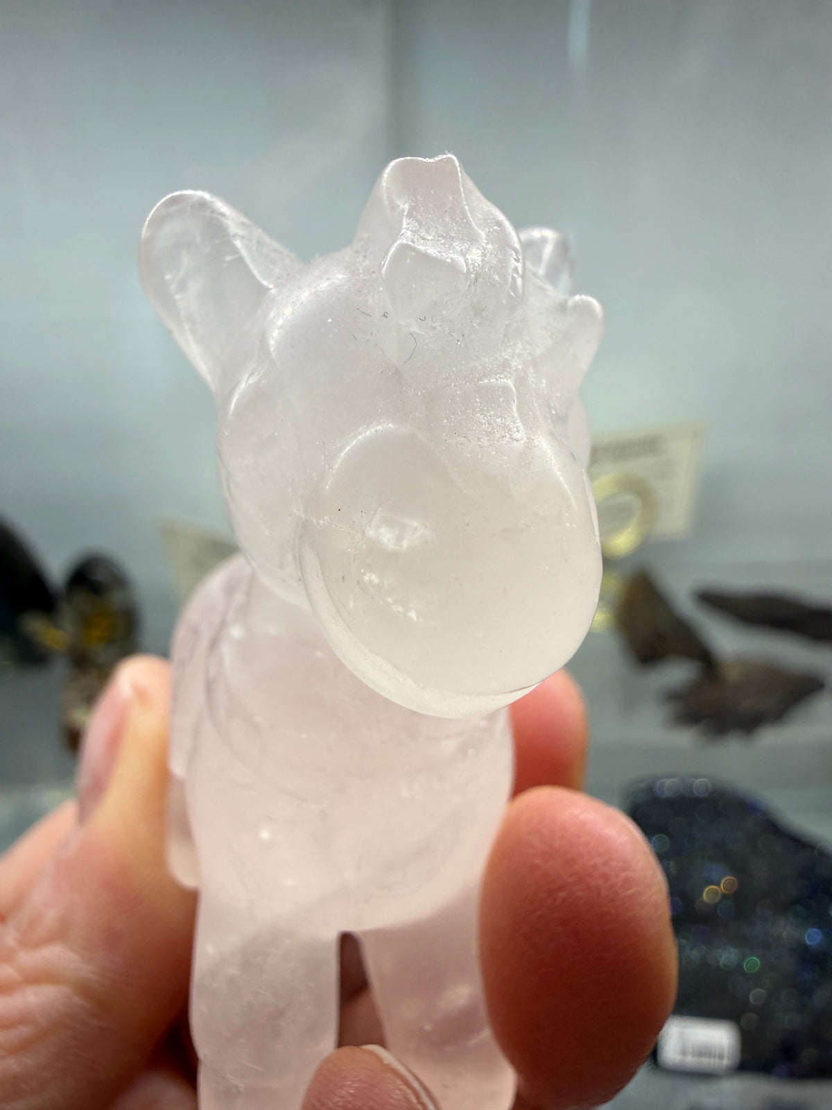 Rose Quartz Horse Crystal Carving- 2.5 inches