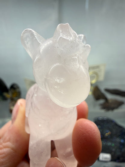Rose Quartz Horse Crystal Carving- 2.5 inches