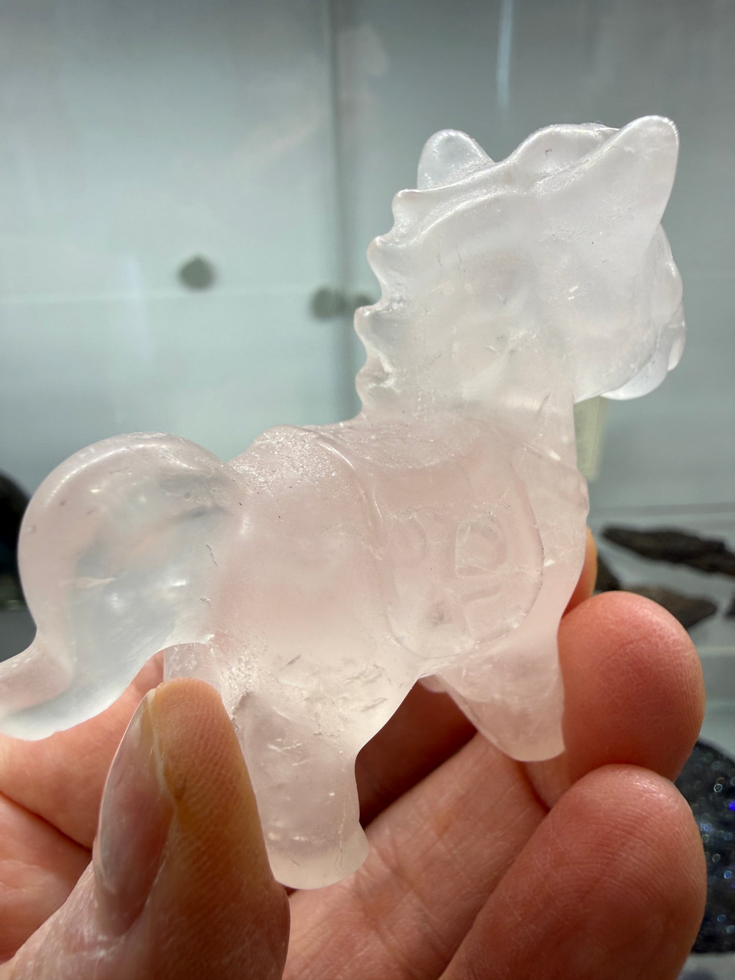 Rose Quartz Horse Crystal Carving- 2.5 inches