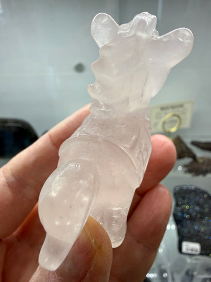 Rose Quartz Horse Crystal Carving- 2.5 inches
