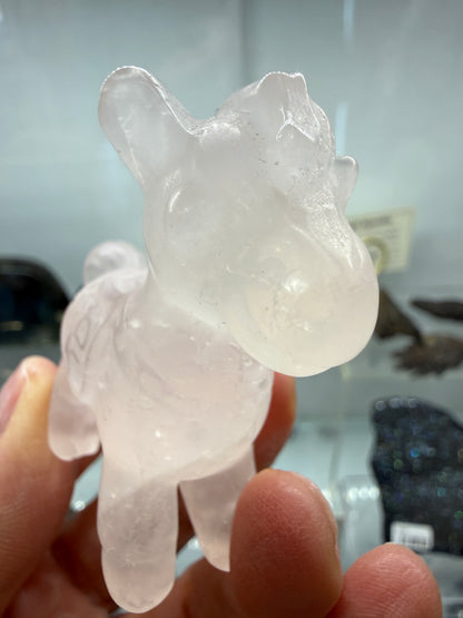 Rose Quartz Horse Crystal Carving- 2.5 inches