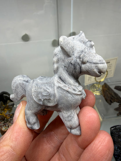 Picasso Jasper Horse Crystal Carving (Matte Polish)- 2.6 inches