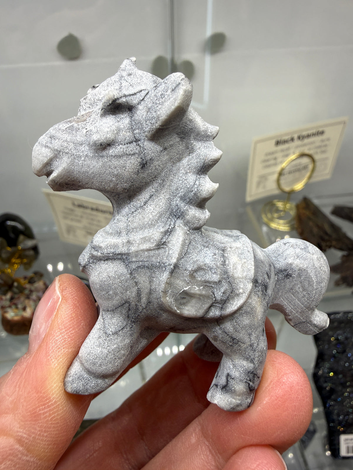 Picasso Jasper Horse Crystal Carving (Matte Polish)- 2.6 inches