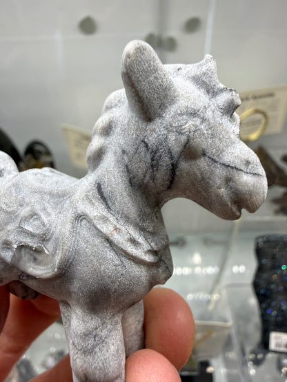 Picasso Jasper Horse Crystal Carving (Matte Polish)- 2.6 inches