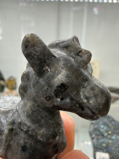 Larvikite Horse Crystal Carving- 2.3 inches